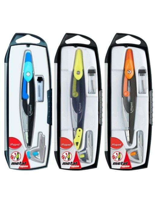 COMPAS ESTUCH 3 PIEZAS OPEN METAL MAPED