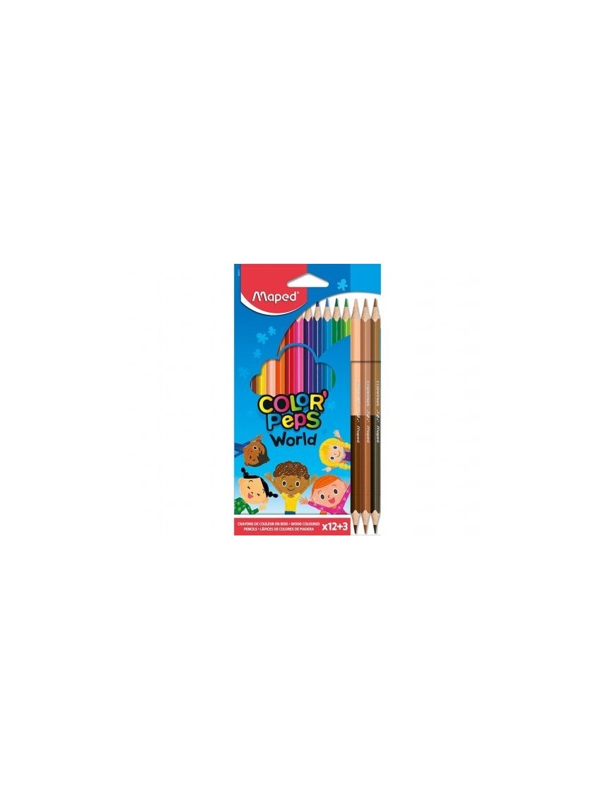 LAPICES DE COLORES MAPED C/12 U. + 3 PIEZAS
