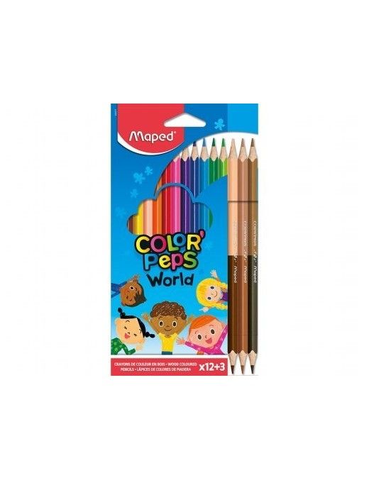 LAPICES DE COLORES MAPED C/12 U. + 3 PIEZAS