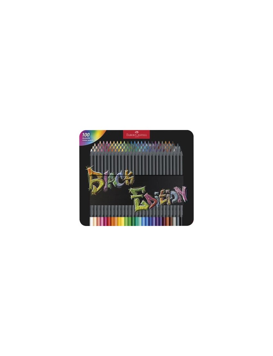 CAJA METAL 100 LAPICES COLOR BLACK FABER