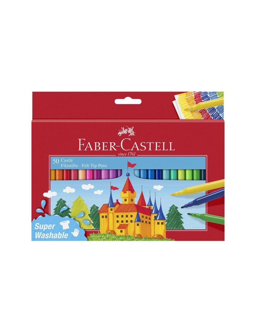 EST CARTON ROTULADOR FABER ROJO 50