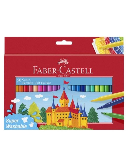 EST CARTON ROTULADOR FABER ROJO 50