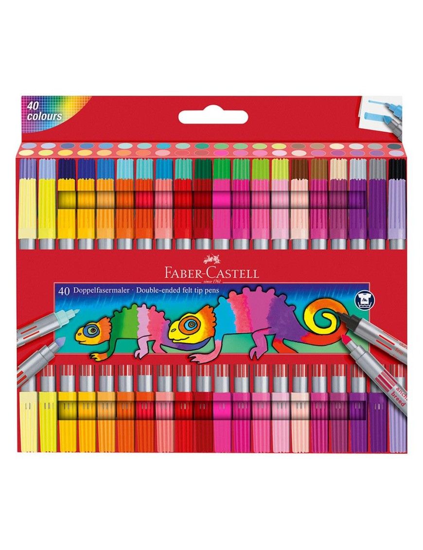 PACK 40 ROTULADOR DOBLE PUNTA FABER CASTELL