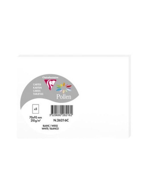 PAQ. 5 TARJETAS BLANCO 70X95