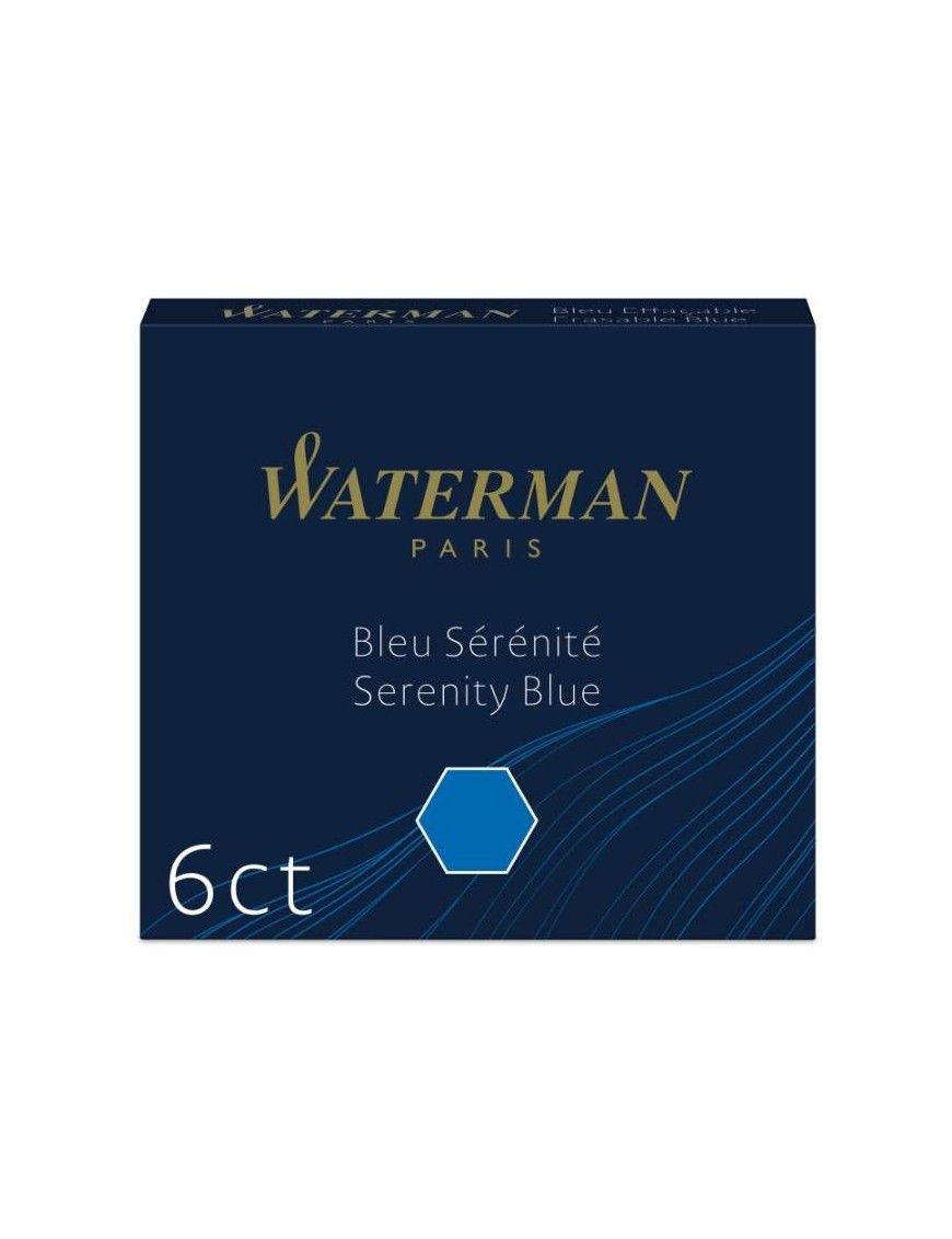 RECAMBIO PLUMA WATERMAN 6UDS CORTO AZUL