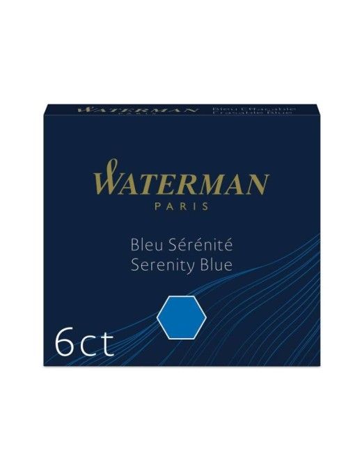 RECAMBIO PLUMA WATERMAN 6UDS CORTO AZUL