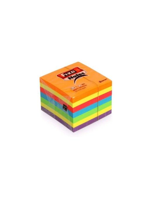 CUBO 400 NOTAS ADHESIVAS 51X51 COLORES NEON FIXO