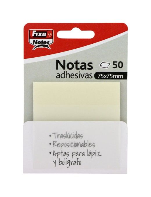 PACK 50 NOTAS ADHESIVAS 75X75 TRANSPARENTE