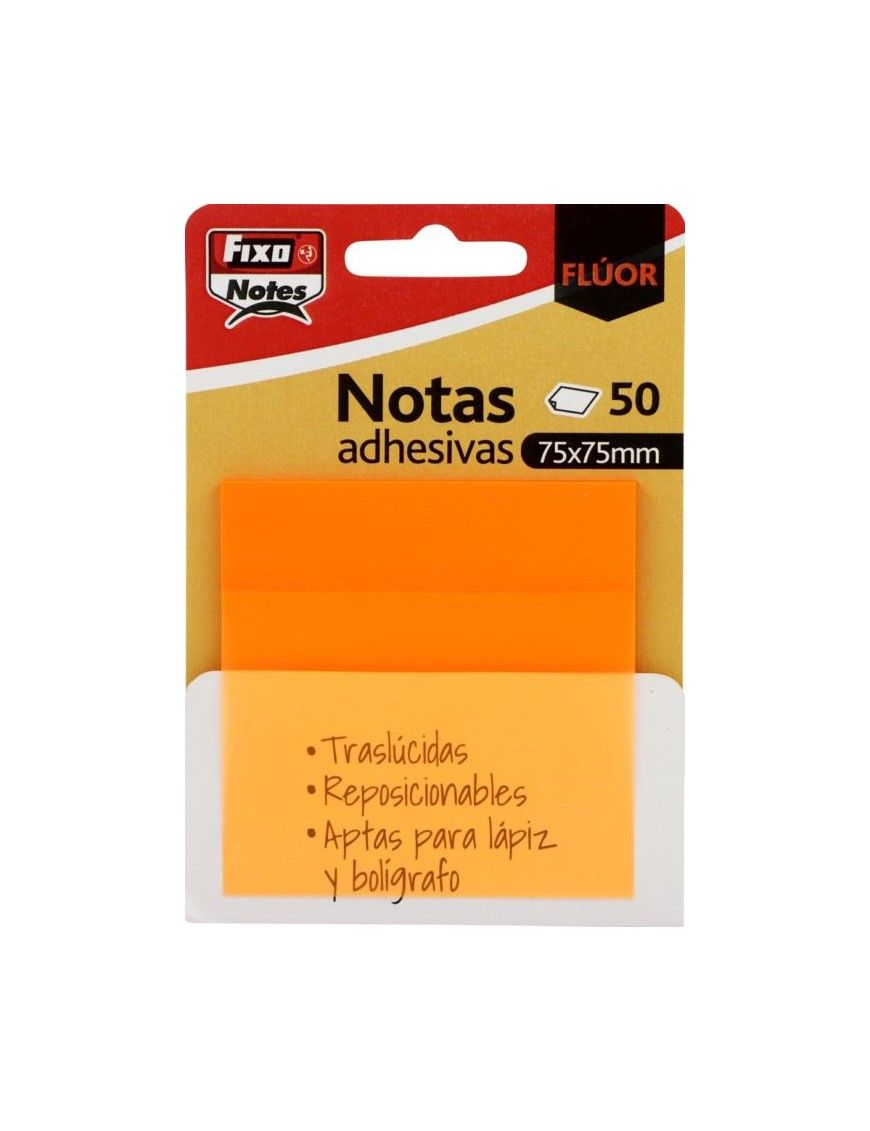 PACK 50 NOTAS ADHESIVAS 75X75 NARANJA NEON