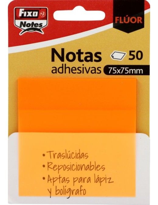 PACK 50 NOTAS ADHESIVAS 75X75 NARANJA NEON