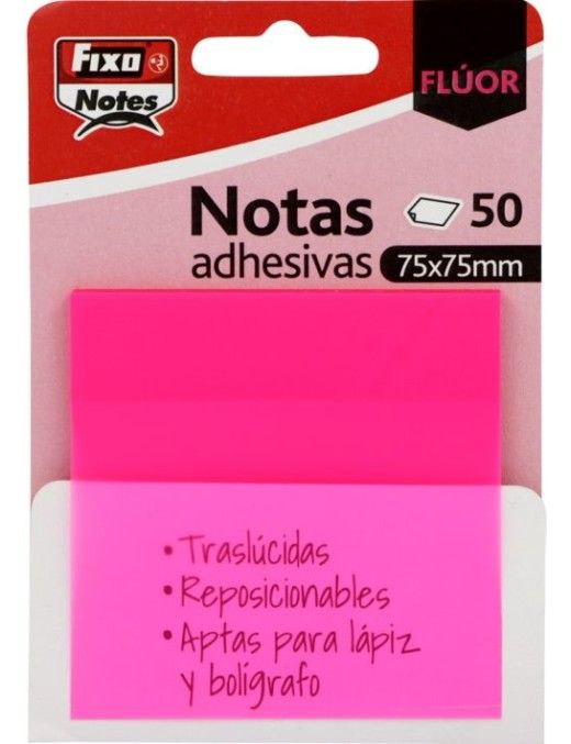 PACK 50 NOTAS ADHESIVAS 75X75 FUCSIA NEON