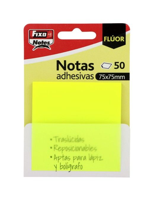 PACK 50 NOTAS ADHESIVAS 75X75 AMARILLO NEON