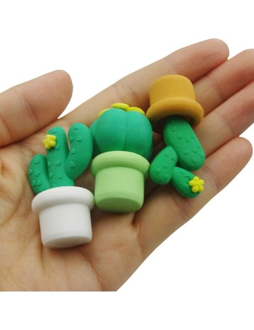 COL. CACTUS GOMA CON MACETA - EXP. 24 PCS