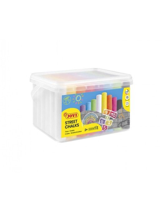 STREET CHALKS Cubo 48 tizas jumbo colores surtidos