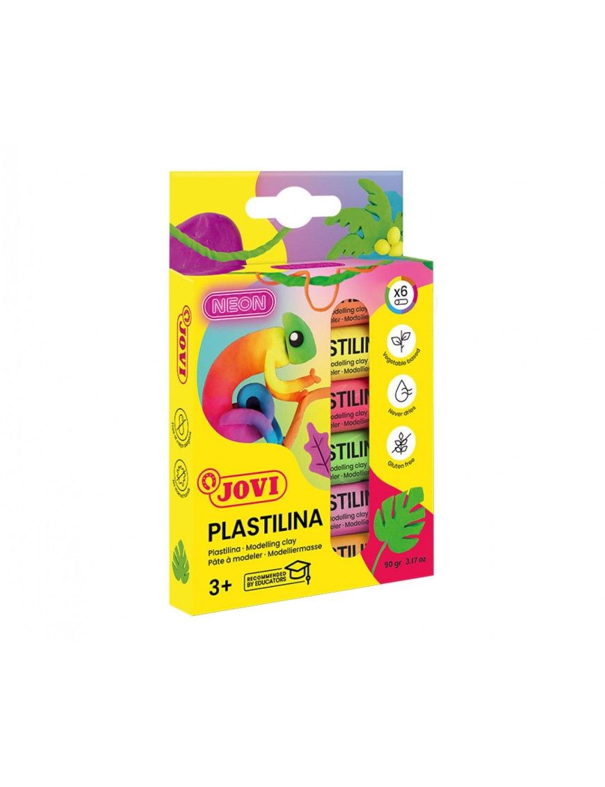 JOVI PLASTILINA 6 BARRAS COL FLUOR
