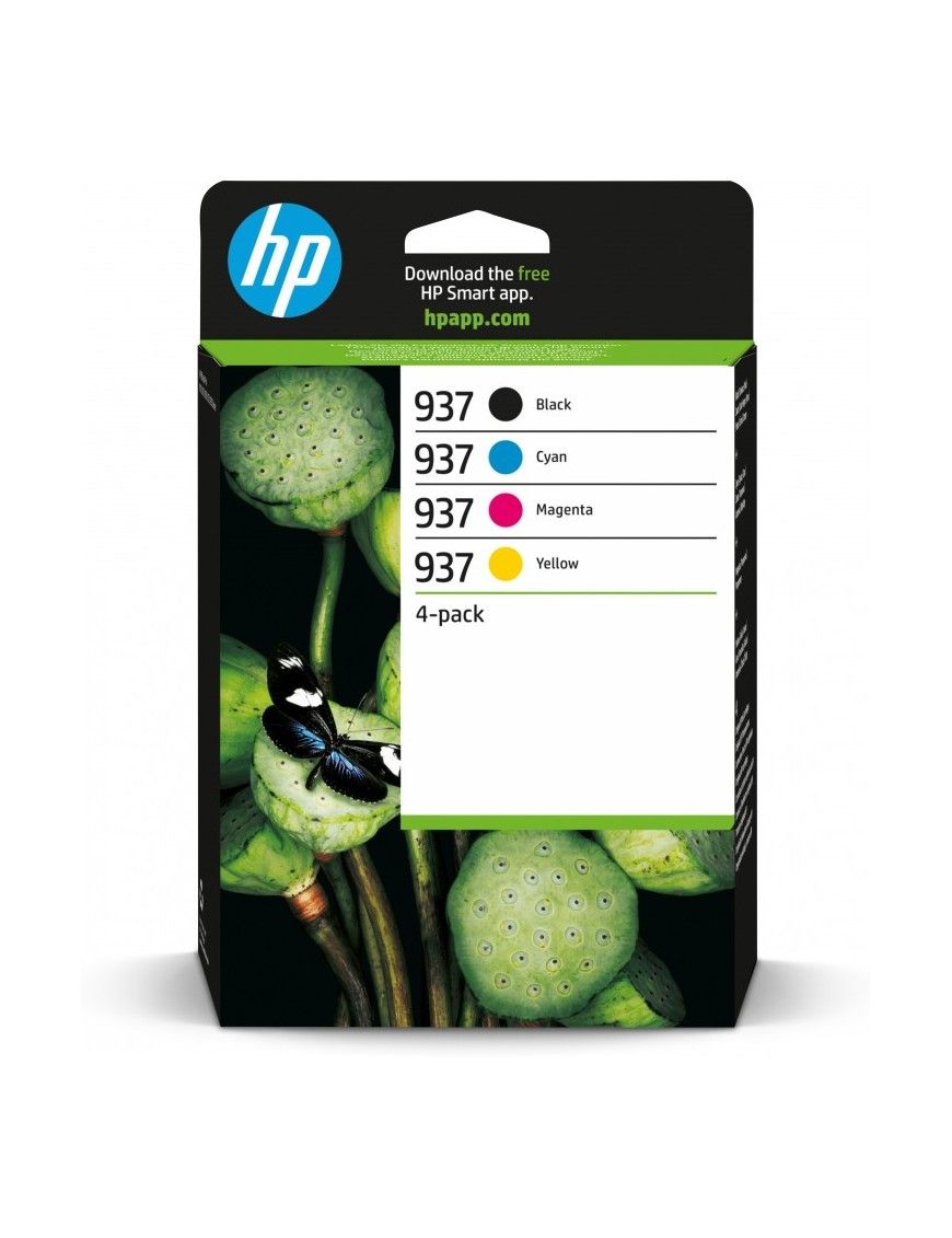 PACK 4 CARTUCHOS HP 937 NEGRO Y COLOR 6C400NE