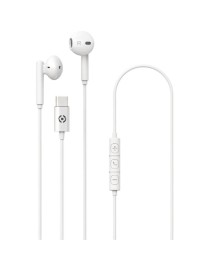 CELLY AURICULAR UNIVERSAL USB-C CON MICROFONO BLAN