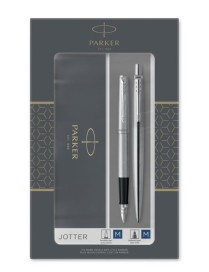 Parker Duo Set Jotter Stainless Steel Chrome Trim