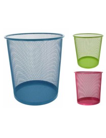 PAPELERA REJILLA COLORES METALICA 28CM 25