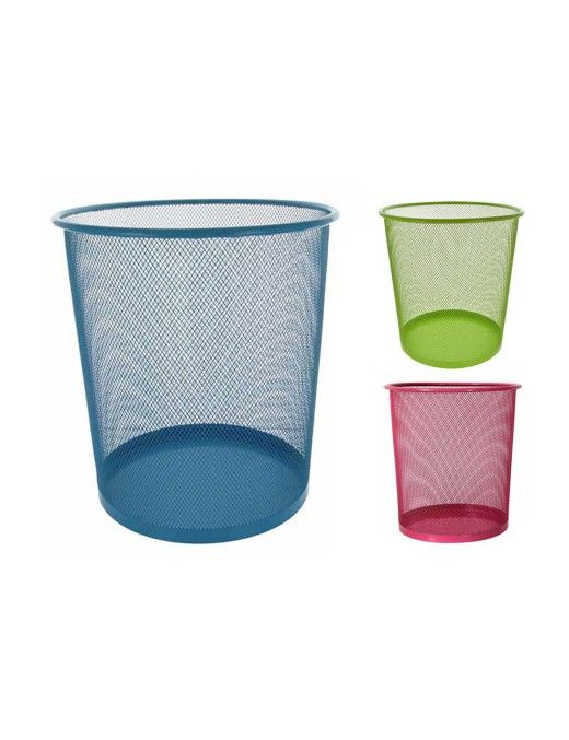 PAPELERA REJILLA COLORES METALICA 28CM 25