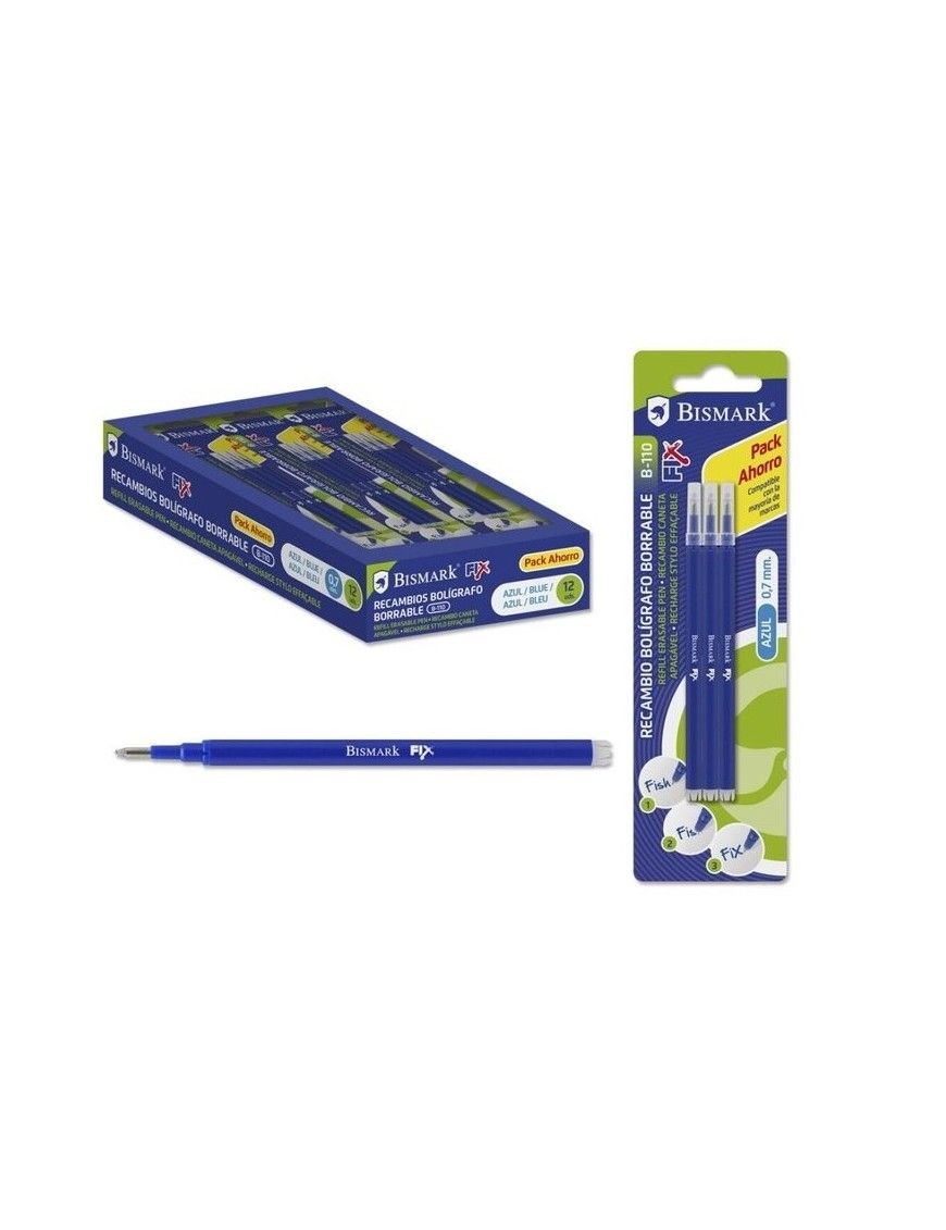BLISTER 3 RECAMBIO BOLI AZUL BORRABLE BISMARK