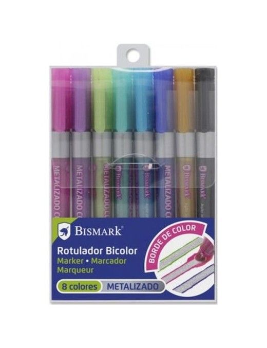 CAJA ROTULADORES LETTERING BICOLOR PLATA