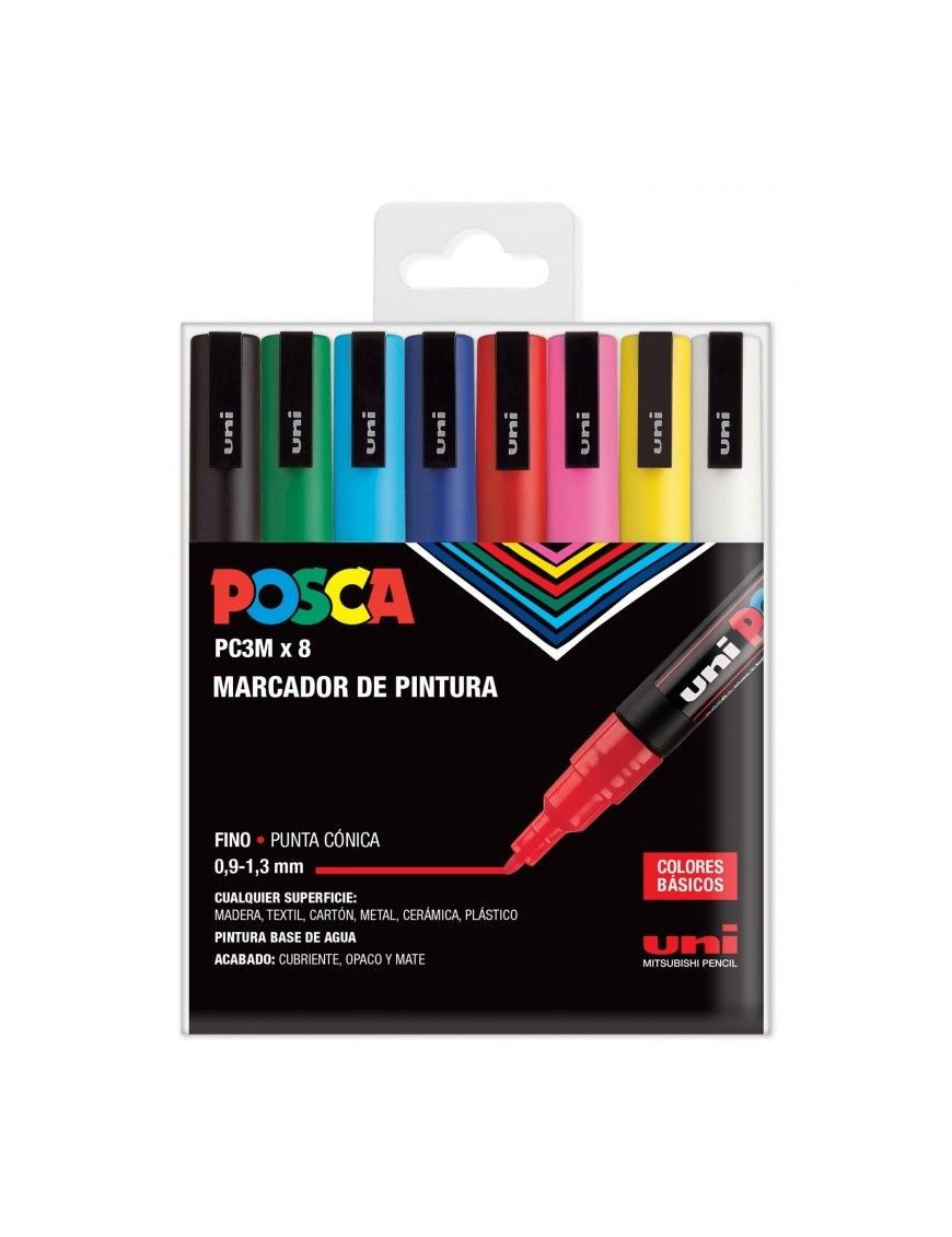 ESTUCHE POSCA SURTIDO PC3M/8C BASIC