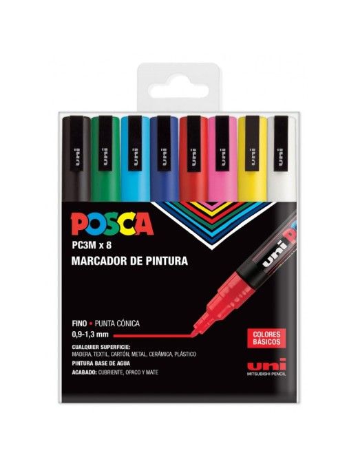 ESTUCHE POSCA SURTIDO PC3M/8C BASIC
