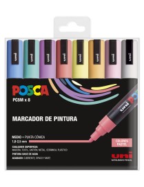 PACK ROTULADOR POSCA PASTEL PC-5 8 UDS