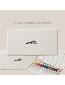 ESTUCHE 15 PIEZAS POCKETBOX ACUARELAS 12 ML
