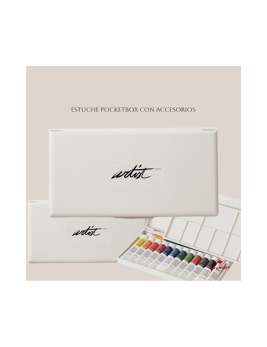 ESTUCHE 15 PIEZAS POCKETBOX ACUARELAS 12 ML