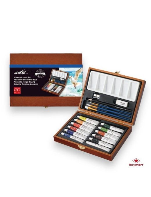 ESTUCHE MADERA ARTIST ACUARELAS, 20 PIEZAS