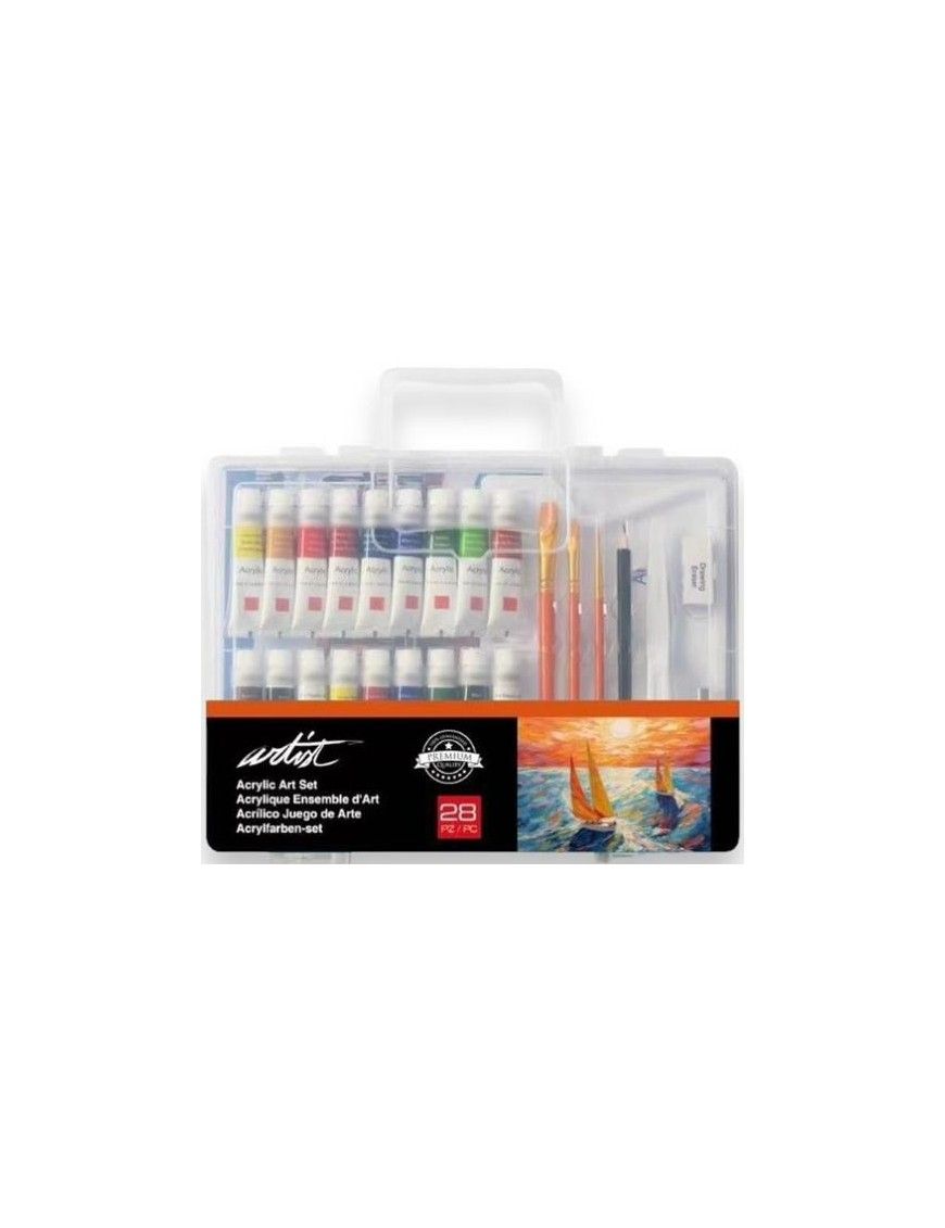 MALETIN INICIACION ARTIST DIBUJO ACRILICA 28 PZAS