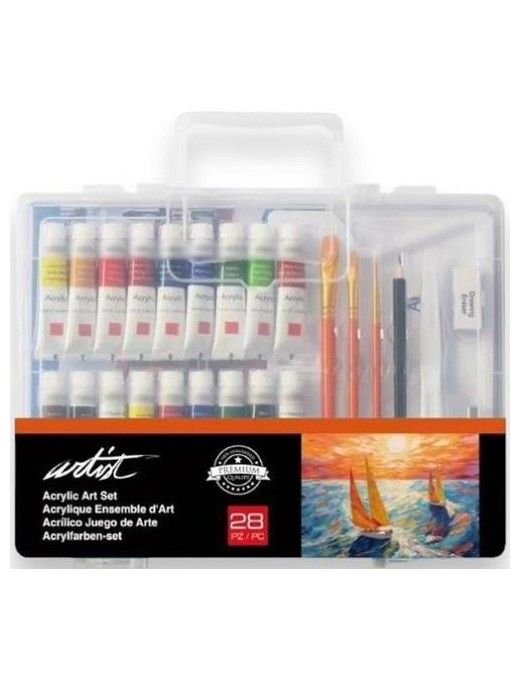 MALETIN INICIACION ARTIST DIBUJO ACRILICA 28 PZAS