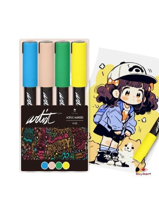 ESTUCHE ACRILICOS GAMA ARTIST, 4 COLORES PASTEL