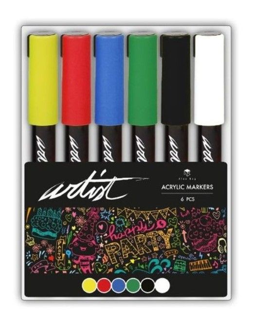 ESTUCHE ACRILICOS GAMA ARTIST, 6 COLORES BASICOS