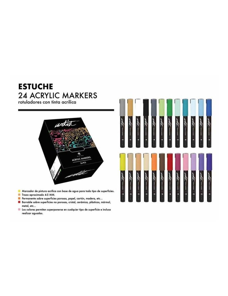 ESTUCHE ACRILICOS ARTISD 24 PZS