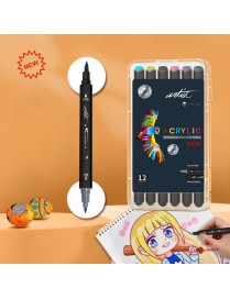 CAJA 12 ROTULADORES ACRILICO 2 PUNTAS