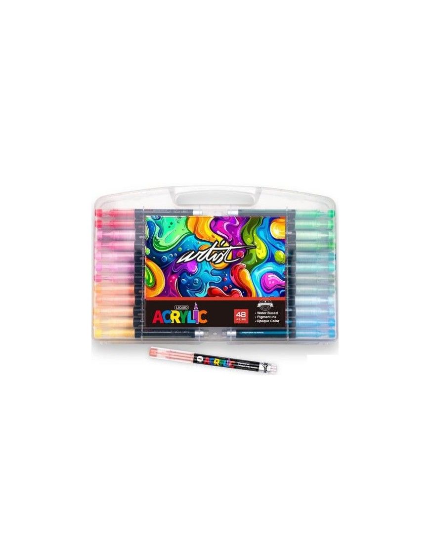 ESTUCHE MALETIN ACRILICOS REAL BRUSH 48 COL