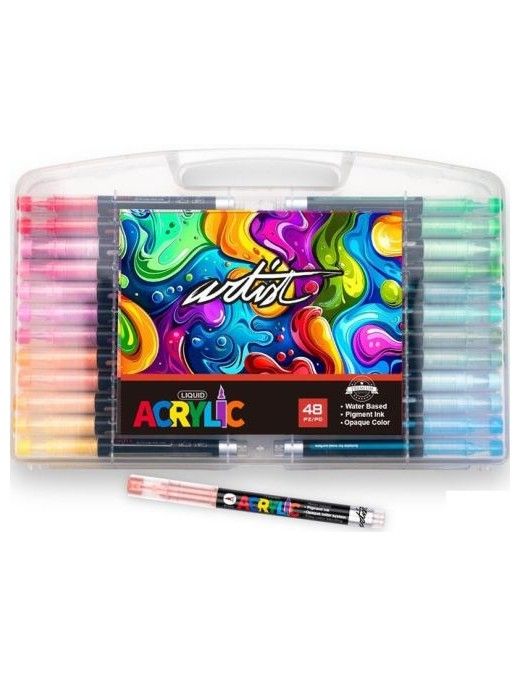 ESTUCHE MALETIN ACRILICOS REAL BRUSH 48 COL