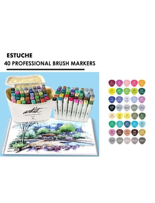 CANVAS LUXE PROFESSIONAL BRUSH MARKER 40 COLORES