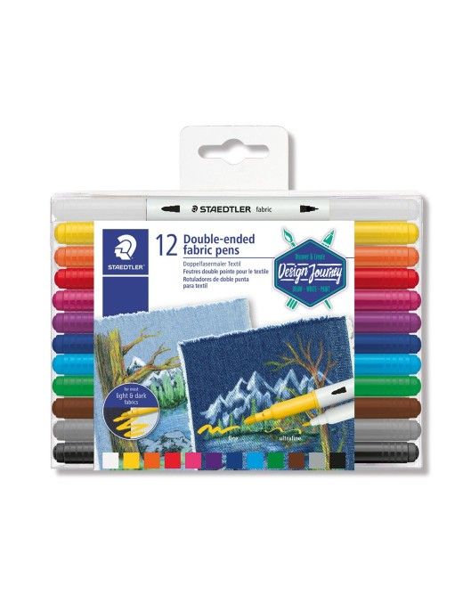 ROTULADOR DOBLE PUNTA TEXTIL 12PZ STAEDTLER