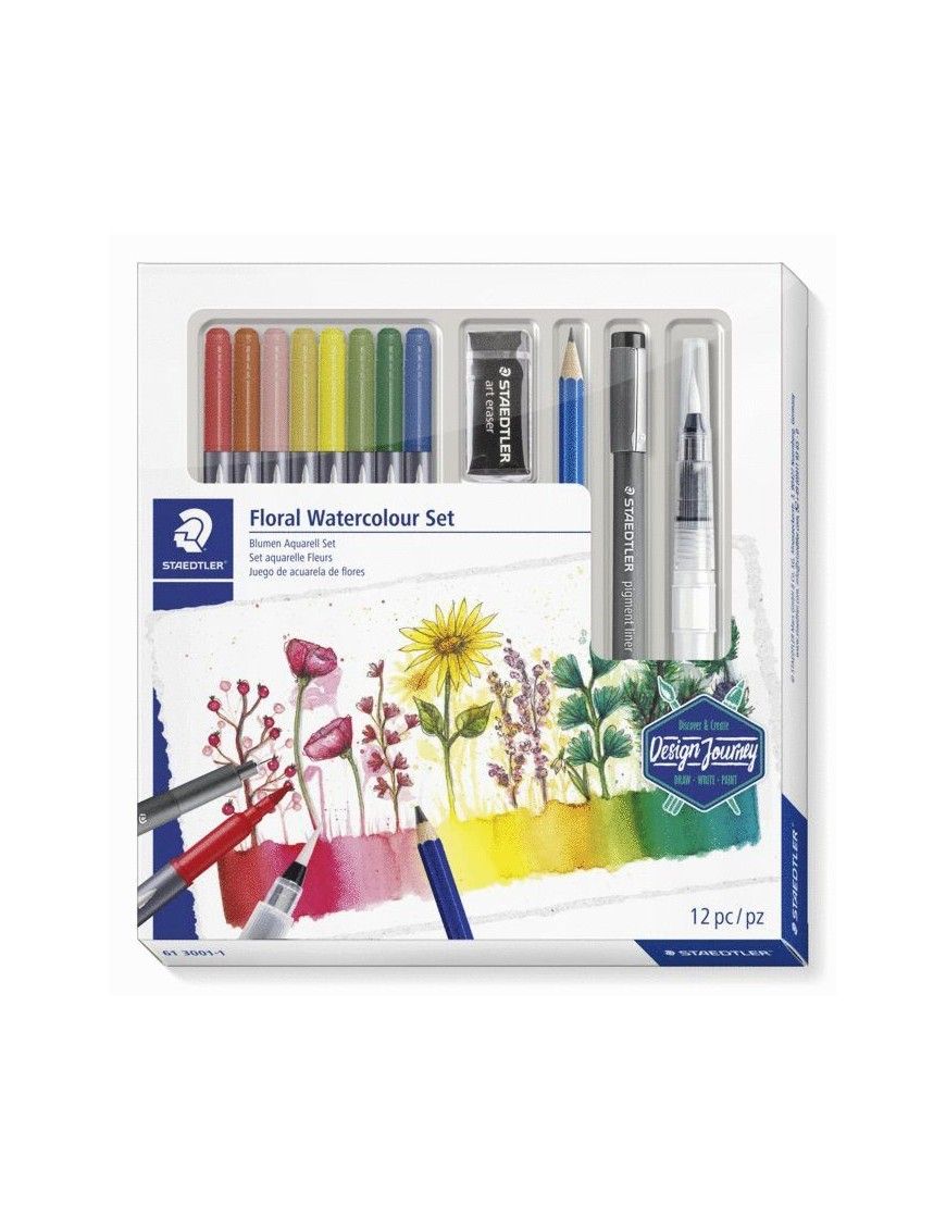 JUEGO ACUARELA FLORAL WATERCOLOR SET