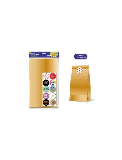 SOBRE PAPEL KRAFT ADHESIVO 24+6X42 ORO