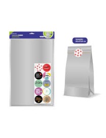 SOBRE PAPEL KRAFT ADHESIVO 30+8X47 PLATA