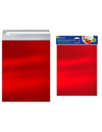 SOBRE METAL AUTOADHESIVO ROJO 324X254 PACK 4