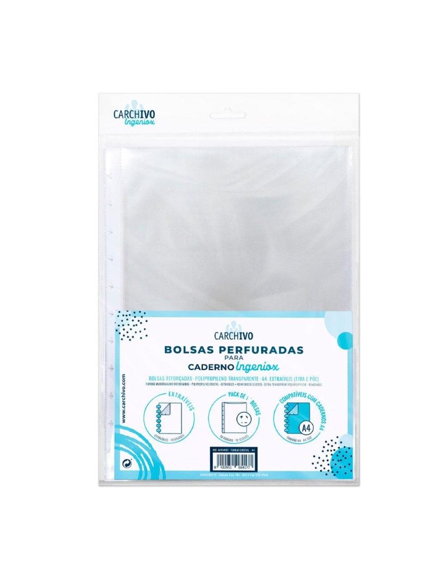 PACK 5 FUNDAS CARCHIVO INGENIOX A4 PP CRISTAL
