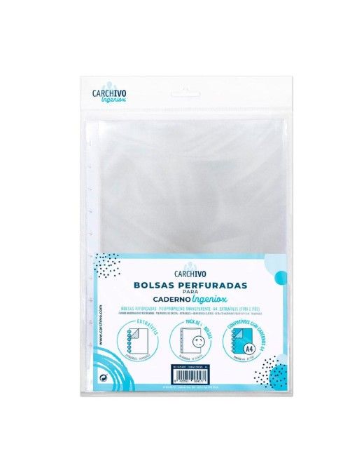 PACK 5 FUNDAS CARCHIVO INGENIOX A4 PP CRISTAL