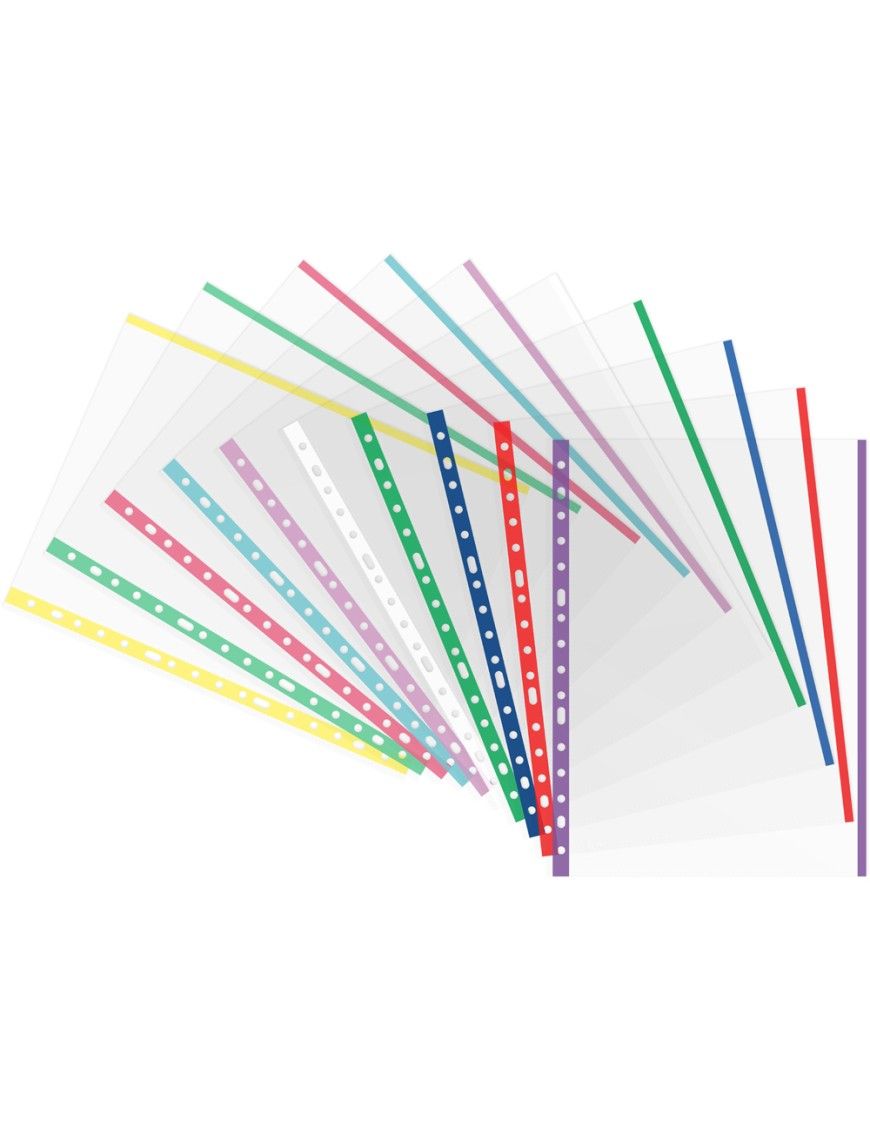 PACK DE 25 FUNDAS MULT. FOLIO BANDA DE COLORES