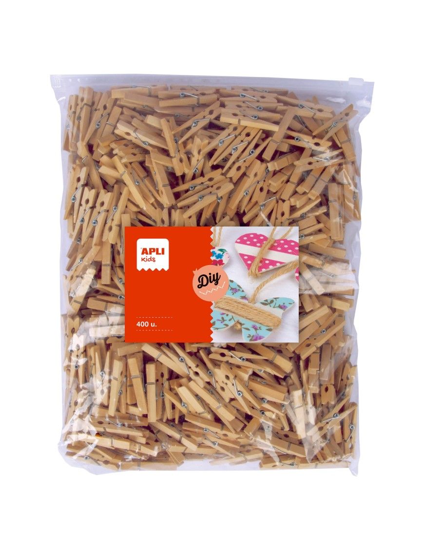 PINZAS MADERA 400 UNIDADES